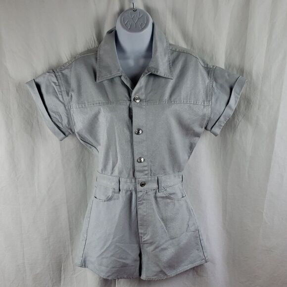 Zara Women's XS Shimmery Denim Jumpsuit - Picture 1 of 13